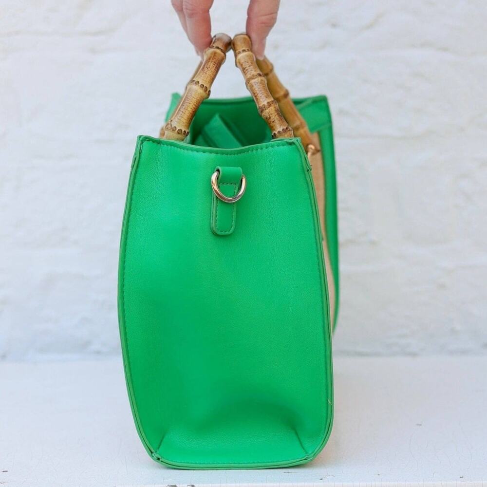 Kennedy Mini Tote Natural Kelly Green - Picture 3 of 9